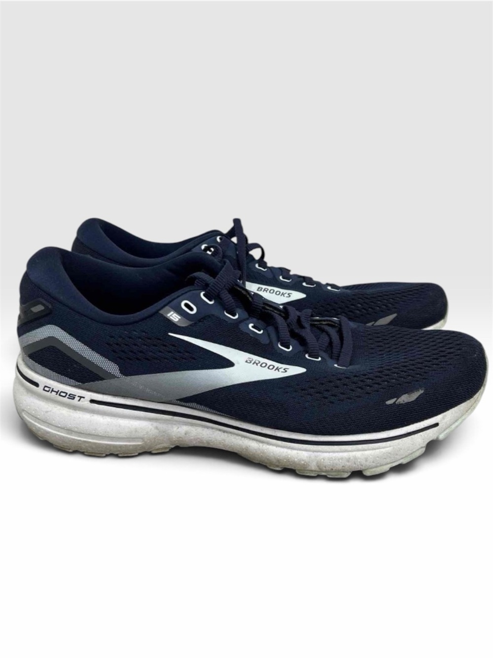 Brooks Ghost 15 Womens Navy Blue Silver Running Shoes Sneakers Size 10 - Picture 2 of 6